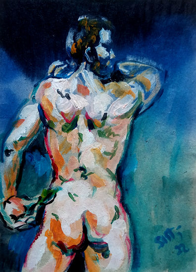 Adam Acrylic Paper Nude Paintings