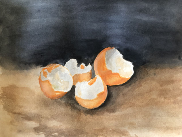 Cascaras de huevos Watercolour Paper Still Life Paintings