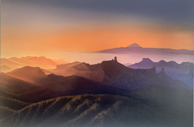 Atardecer en la cumbre Media Mixta Tabla Paisaje