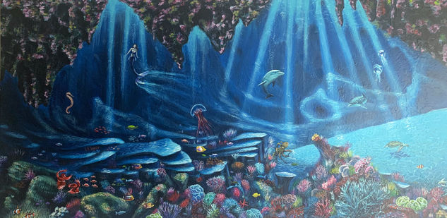 Donde habitan las sirenas Oil Canvas Marine Painting