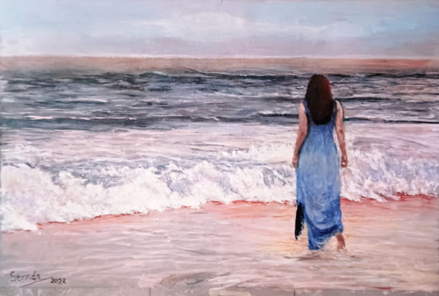 NINFA DEL MAR Oil Canvas Marine Painting