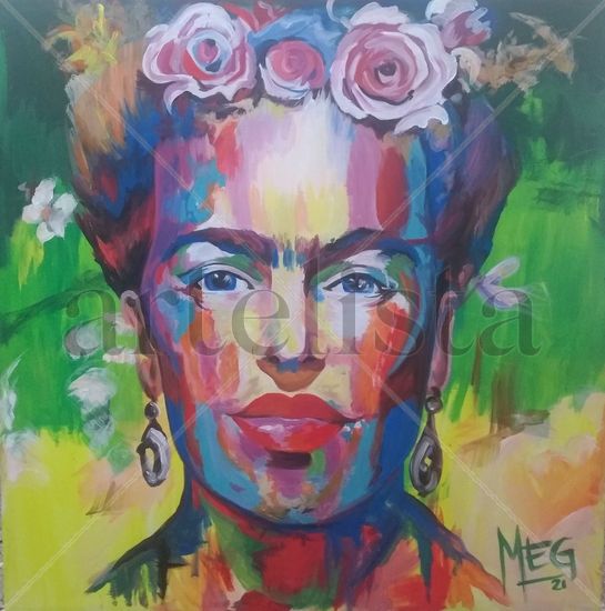 Retrato Frida Kahlo Acrylic Canvas Portrait