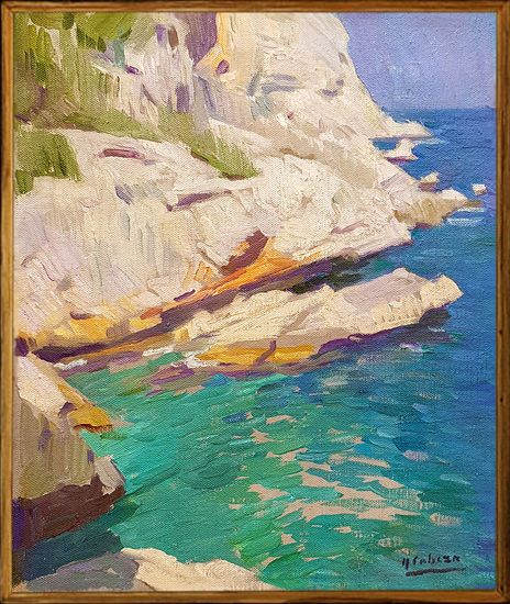 Cala Tangó - Pintura valenciana Óleo Lienzo Marina