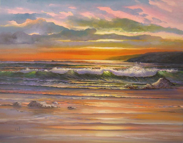 Marina por la tarde Oil Canvas Marine Painting