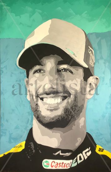 Daniel RICCIARDO Acrílico Lienzo Retrato