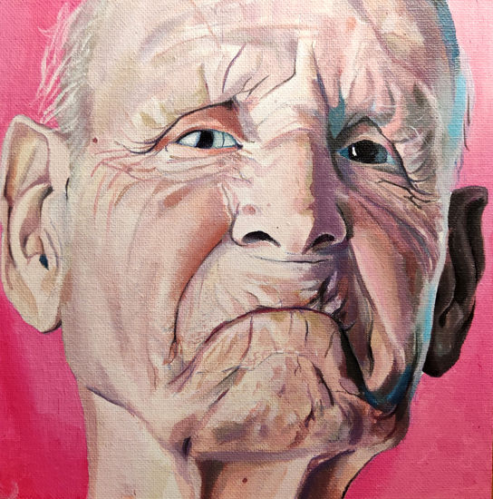 Old man Acrylic Panel Portrait