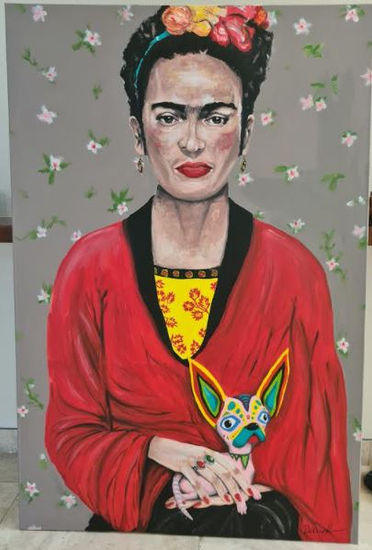 Frida Acrílico Lienzo Retrato