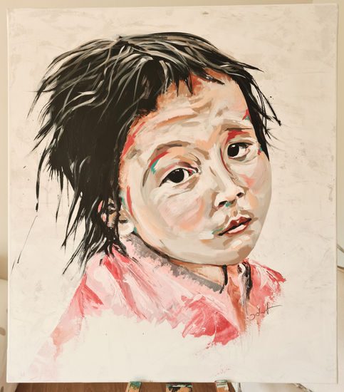 La pequeña Asiatica Acrílico Lienzo Retrato