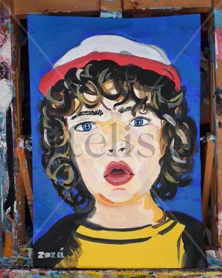 Dustin "Stranger things". Acrylic Paper Portrait