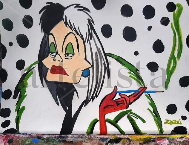 Cruella Acrílico Papel Otros