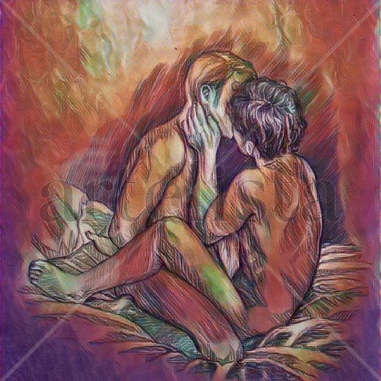 Besos en la cama Other Themes Color (Digital)