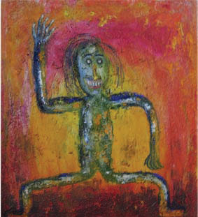 el hombre feliz Oil Panel Figure Painting