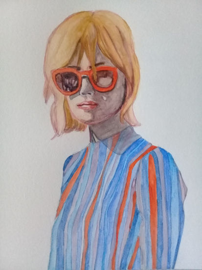 Eva Watercolour Paper Portrait