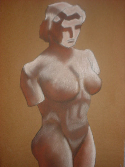 Torso Grafito Papel Figura