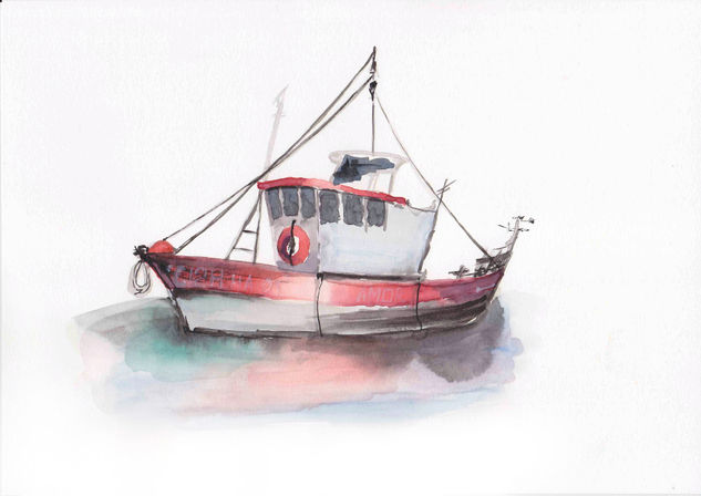 El barco Watercolour Paper Marine Painting