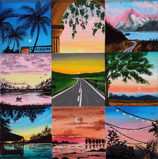 Sunsets Acrylic Canvas Landscaping