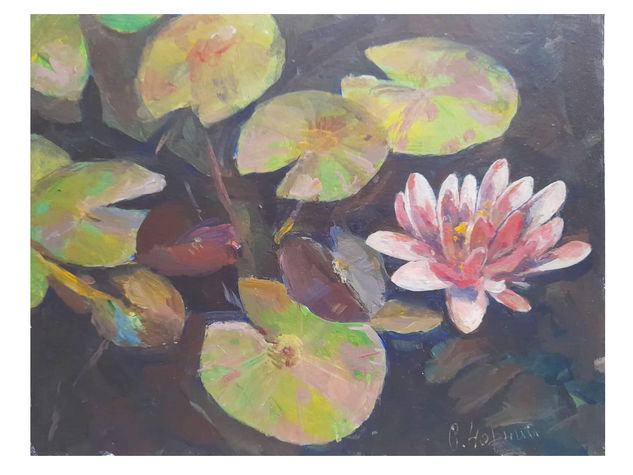 lotus Acrylic Panel Floral Painting