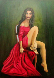 Mujer de rojo.