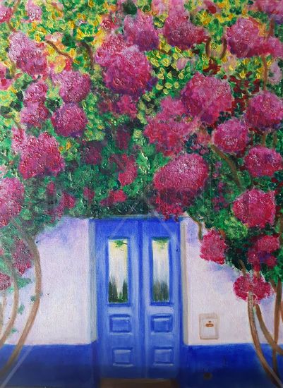 Porta Florida Oil Panel Floral Painting