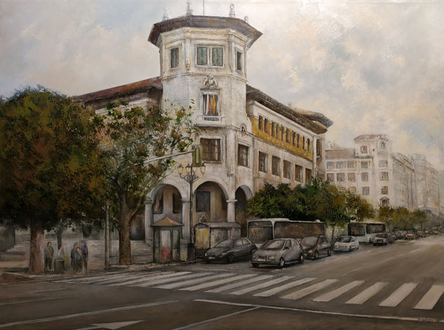 Edificio Correos-Santander Óleo Lienzo Paisaje