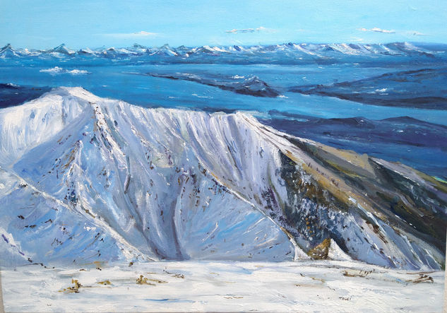 Nieve en cerro catedral, Bariloche. Acrylic Canvas Landscaping