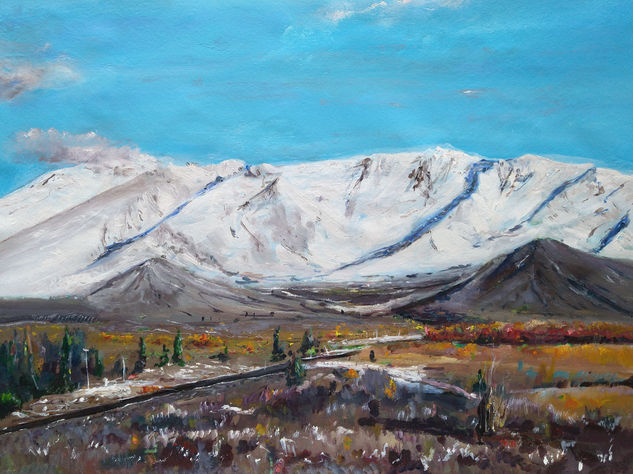 Montañas nevadas Acrylic Canvas Landscaping