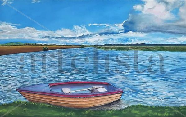 Serenidad Acrylic Canvas Marine Painting