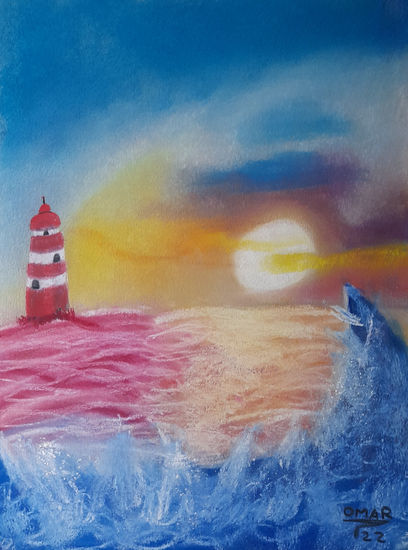 El faro Pastel Papel Paisaje