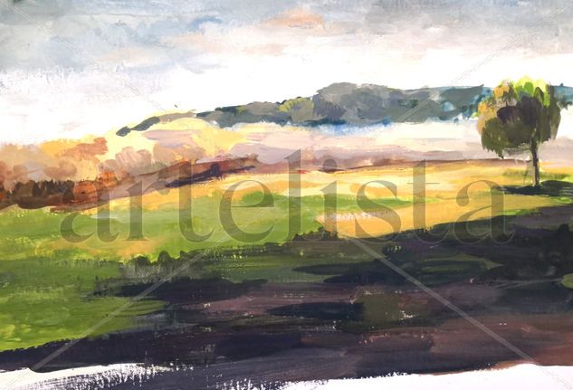 Paisaje Gouache Paper Landscaping