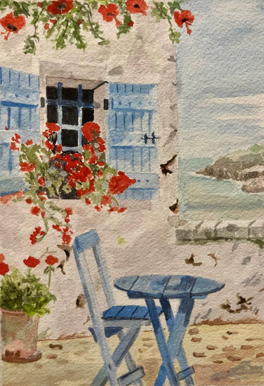 Villa Watercolour Paper Landscaping