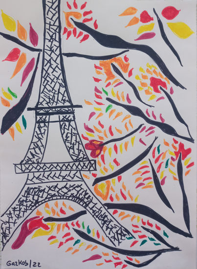 Otoño en Paris/ Autumn in Paris Rotulador Papel Otros