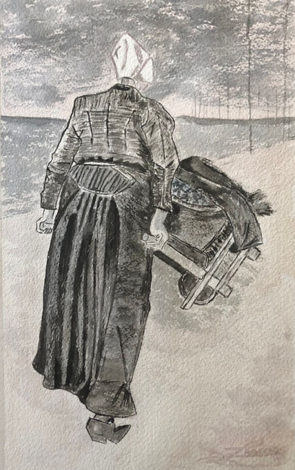 Mujer con carretilla