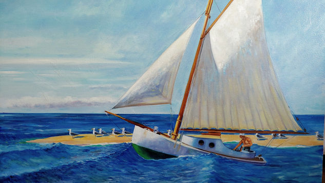 El Martha Mc Keen de Wellfleet ( Edward Hopper) Óleo Lienzo Marina