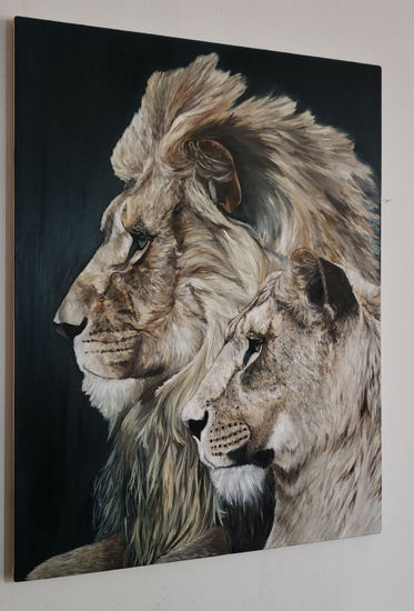 Leones Oil Canvas Animals