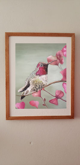 Colibri entre flores Oil Canvas Animals