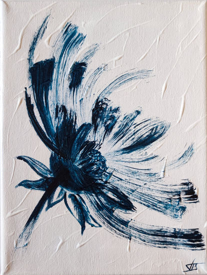 Flor azul Acrylic Canvas Floral Painting