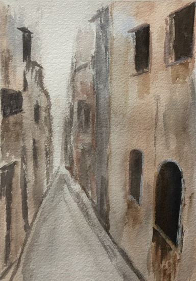 Una calle cualquiera Watercolour Paper Landscaping