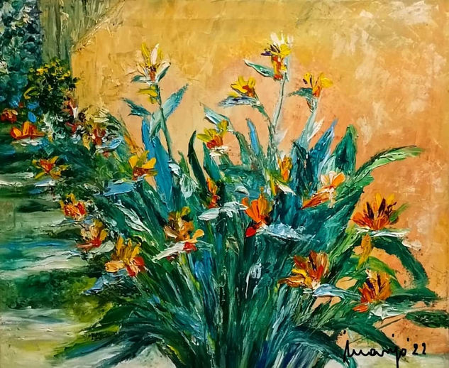 "Planta de strelitzia" 2022 Óleo Lienzo Floral