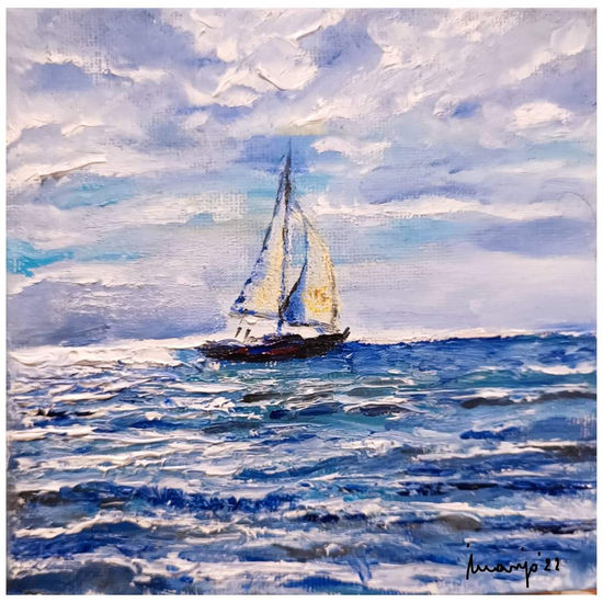 "Altamar" 2922 Oil Textile Marine Painting