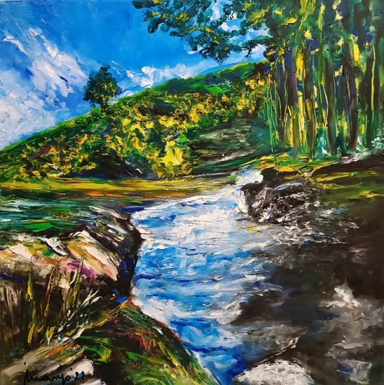 "Río de la Sierra" 2022 Oil Canvas Landscaping