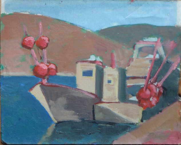 Barques al Moll d'en Balleu Oil Canvas Landscaping