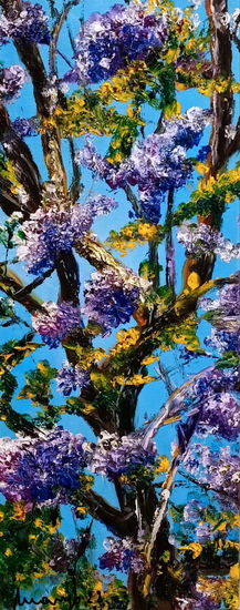 Ramas de jacarandas Oil Canvas Floral Painting