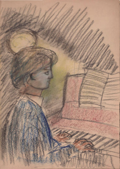 Sergi al piano Pastel Papel Otros