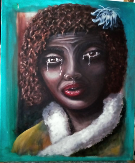 No llores niña Acrylic Canvas Portrait