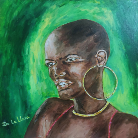 Mujer africana Acrílico Lienzo Retrato