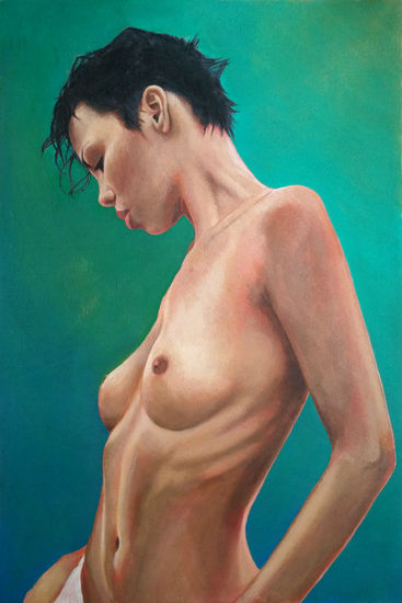 DESNUDO MUJER Acrylic Panel Figure Painting