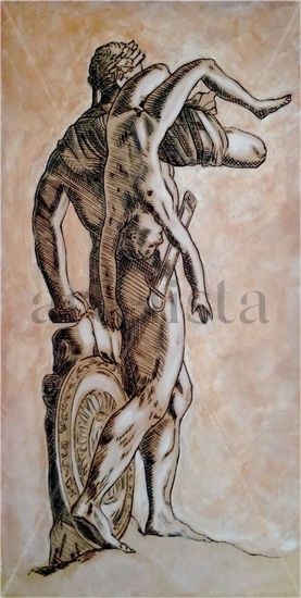 AQUILES & TROILO Acrylic Panel Figure Painting