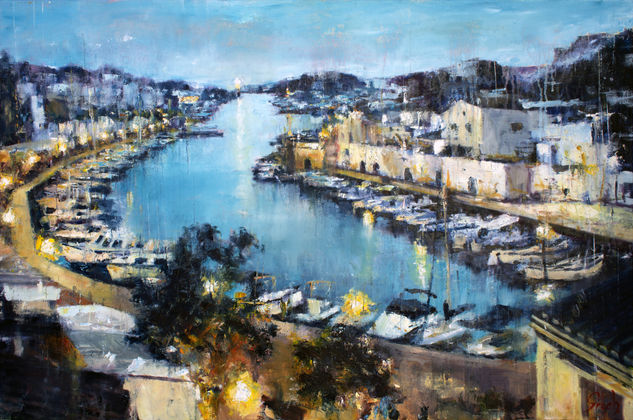 Puerto de Ciudadela (Menorca) Oil Canvas Marine Painting