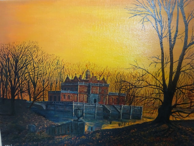 casa victoriana Oil Canvas Landscaping