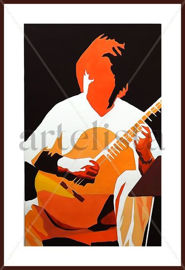 Guitarrista Mixed media Card Figure Painting